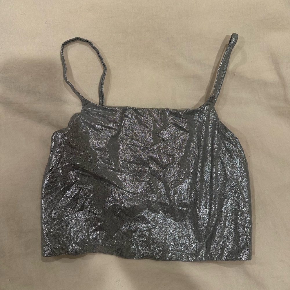 Skims Silver open back tank top